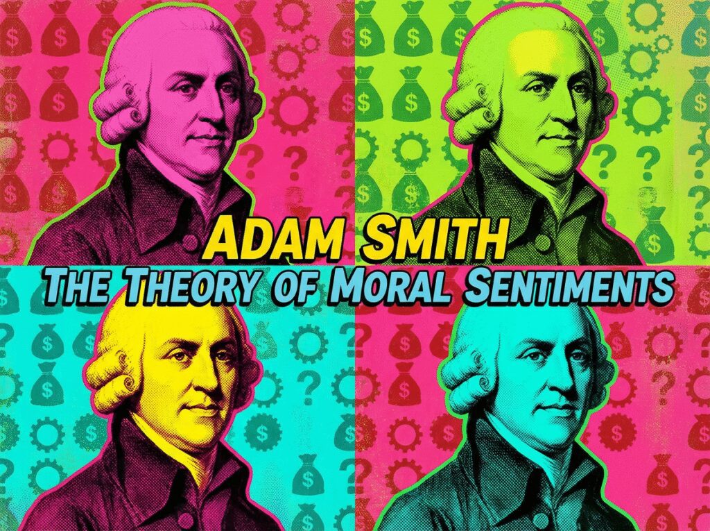 Retrato pop art de Adam Smith del siglo XVIII, autor de La Teoría de los Sentimientos Morales