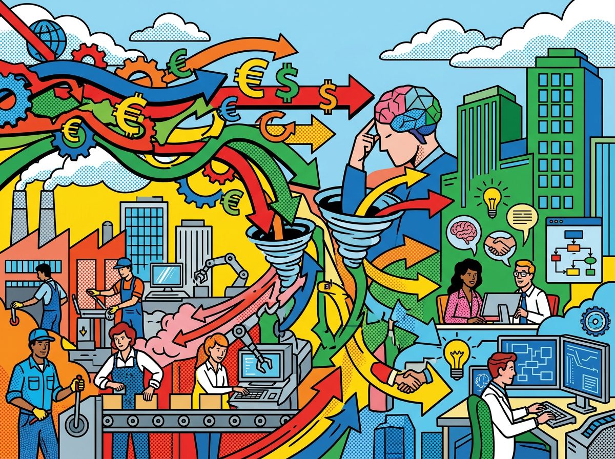 David Autor y la teoría de tareas del empleo pop art