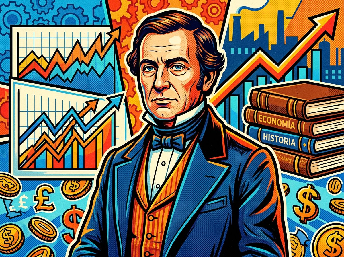 Douglass North retrato pop art economista