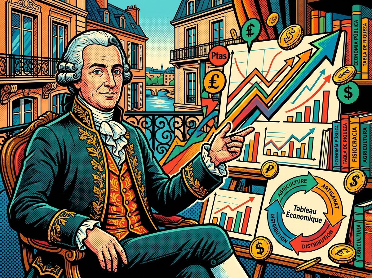 François Quesnay retrato pop art economista