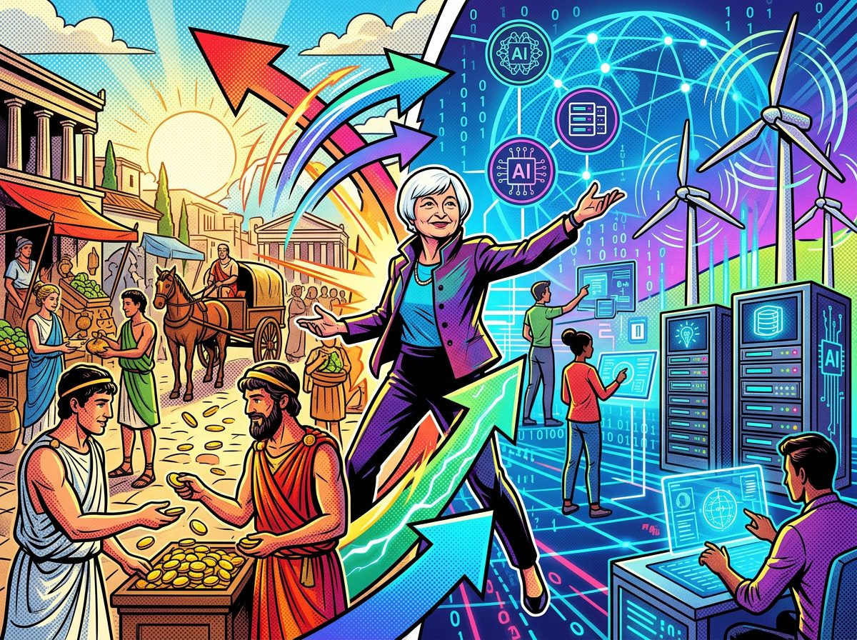 Janet Yellen economia digital pop art