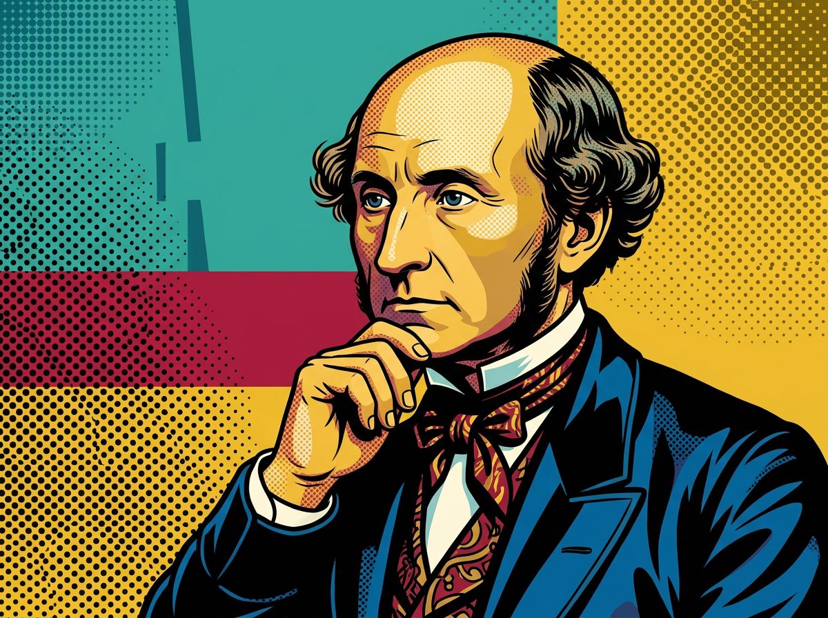 Retrato de John Stuart Mill, pensador clave del siglo XIX.