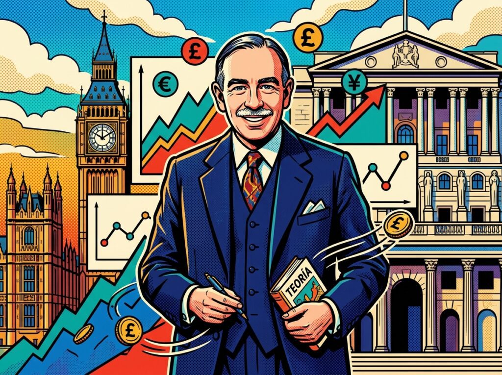 John Maynard Keynes retrato pop art economista británico