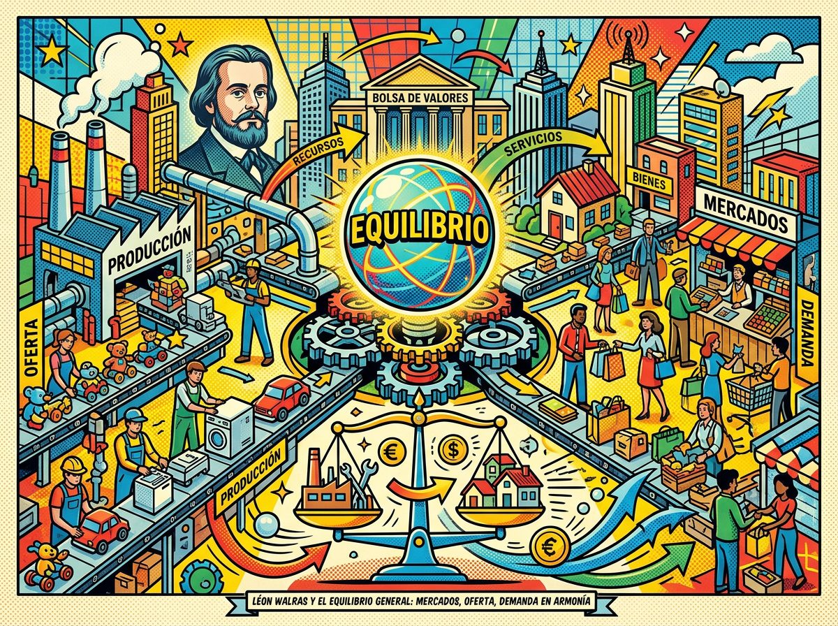 Léon Walras y el equilibrio general en economía pop art economia