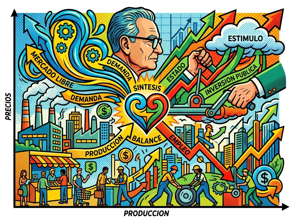 Paul Samuelson y la síntesis neoclásica-keynesiana pop art