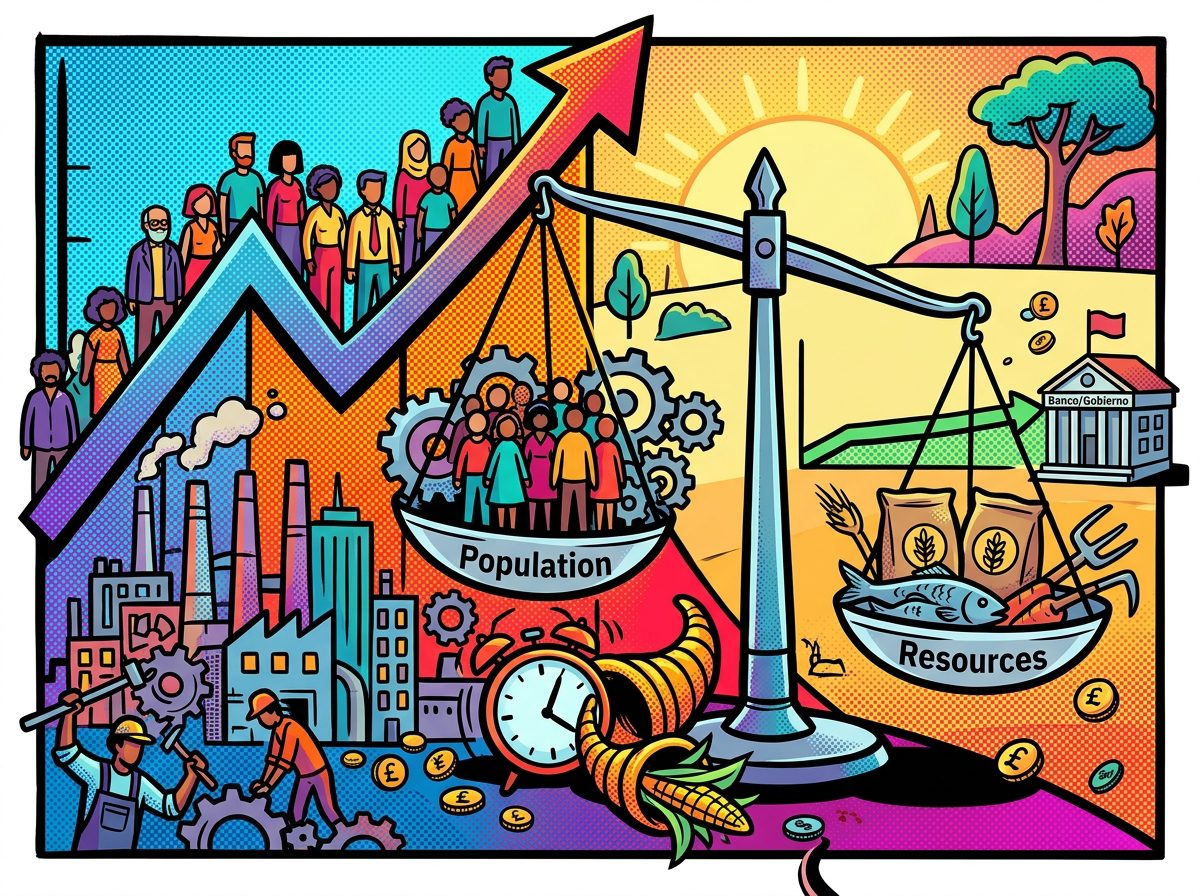 ¿Qué plantea la teoría de la población de Malthus pop art economia