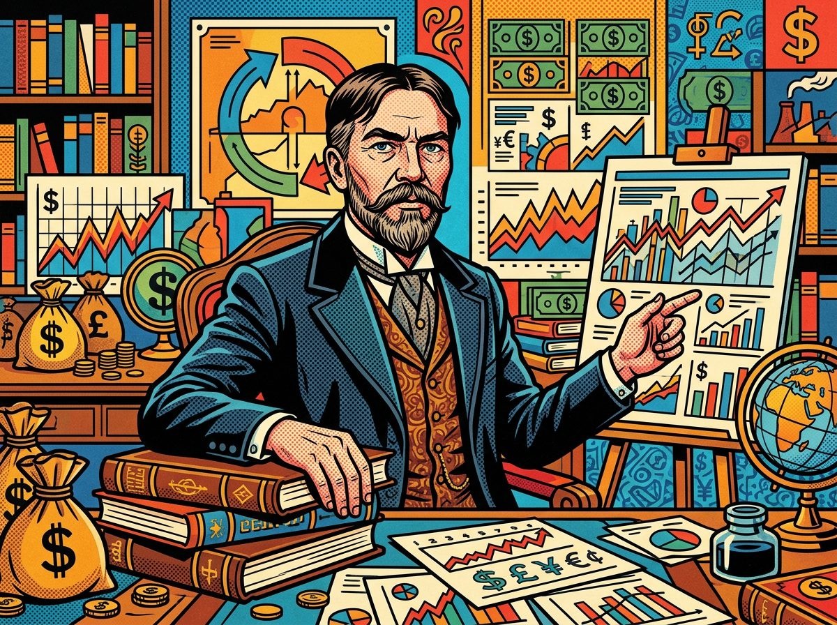 Thorstein Veblen retrato pop art economista